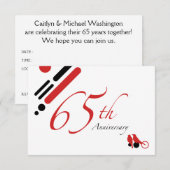 Invitation 65e anniversaire (mod oiseaux) (Devant / Derrière)