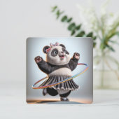 Invitation 65e anniversaire Ours de panda avec Hula Hoop (Debout devant)