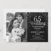 Invitation 65e anniversaire - Photo noir argent (Devant)