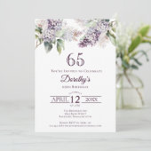 Invitation 65e anniversaire Purple Spring Fleur Lilac (Debout devant)