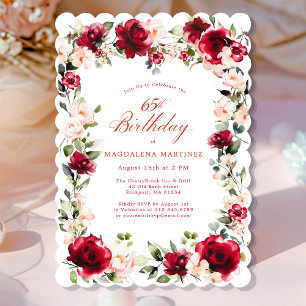 Invitation 65e anniversaire Rose rose rose rose rose rose ros