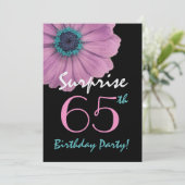 Invitation 65e anniversaire surprise Anniversaire joli rose (Debout devant)