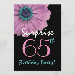 Invitation 65e anniversaire surprise Anniversaire joli rose
