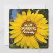 Invitation 65e Anniversaire Surprise Fête de tournesol Invita (Devant)