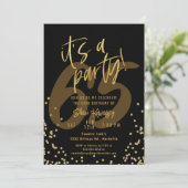 Invitation 65e fête d'anniversaire Black and Gold (Debout devant)
