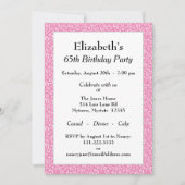 Invitation 65e fête d'anniversaire, Motif numérique rose/blan (Devant)