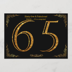 Invitation 65e fête d'anniversaire, styl Gatsby, parties scin