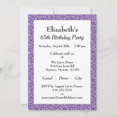 Invitation 65e fête d'anniversaire violet/blanc Motif numériq (Devant)