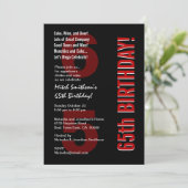 Invitation 65e Modèle rouge noir blanc moderne (Debout devant)