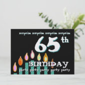 Invitation 65e SURPRISE Anniversaire Chandelles Turquoises (Debout devant)