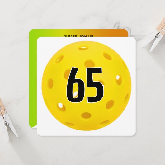 Invitation 65th Birthday Pickleball Party (Devant/Arrière en situation)