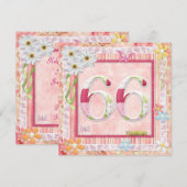Invitation 66e anniversaire style scrapbooking (Devant / Derrière)