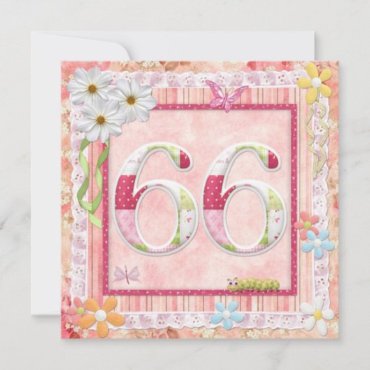 Invitation 66e anniversaire style scrapbooking (Devant)