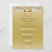 Invitation 66e Anniversaire Surprise Dîner Gold Talons Diaman (Dos)