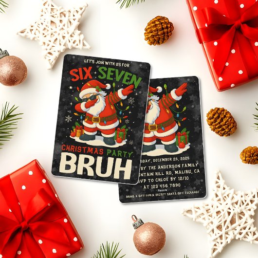 Invitation 67 Meme Six Seven Bruh Drôle de Noël 6 7