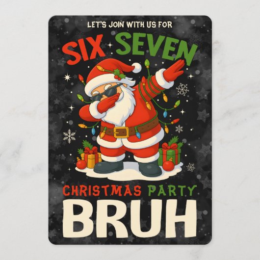 Invitation 67 Meme Six Seven Bruh Funny Christmas 6 7 (Devant)