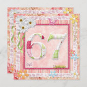 Invitation 67ème anniversaire style scrapbooking (Devant / Derrière)