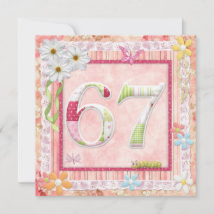 Invitation 67ème anniversaire style scrapbooking