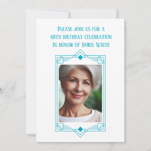 Invitation 68e anniversaire fête cadre photo personnalisé