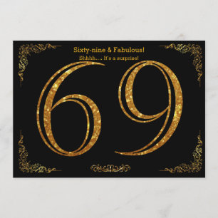 Invitation 69e fête d'anniversaire, styl Gatsby, parties scin
