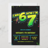 Invitation 6 7 Boy Neon Six Seven Birthday Graffiti (Devant)
