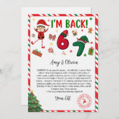 Invitation 6 7 elf arrival letter - funny elf letter - 67 (Devant / Derrière)