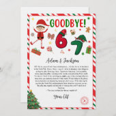 Invitation 6 7 elf goodbye letter - funny elf letter - 67 (Devant / Derrière)