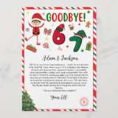 Invitation 6 7 elf goodbye letter - funny elf letter - 67 (Devant)