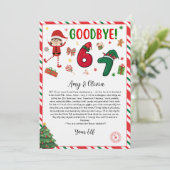 Invitation 6 7 elf goodbye letter - funny elf letter - 67 (Debout devant)