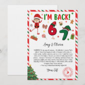 Invitation 6 7 lettre d'arrivée de l'elfe - lettre drôle d'el (Devant / Derrière)