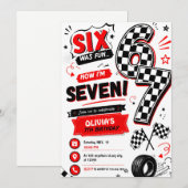 Invitation 6 7 Mème 7e Anniversaire Course Rétro sept Anniver (Devant / Derrière)