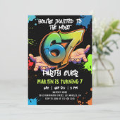 Invitation 6 7 Meme Graffiti Six Seven Anniversaire (Debout devant)