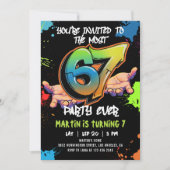 Invitation 6 7 Meme Graffiti Six Seven Birthday (Devant)