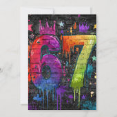 Invitation 6 7 Meme Trend Six Seven Birthday party graffiti  (Dos)