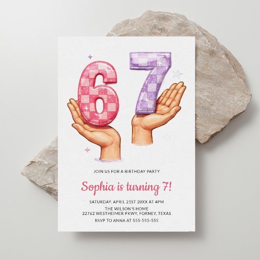 Invitation 6 7 Meme Trendy Six Seven Birthday