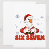 Invitation 6 7 Six Seven Main Génération Z Alpha Oie Noël (Devant / Derrière)
