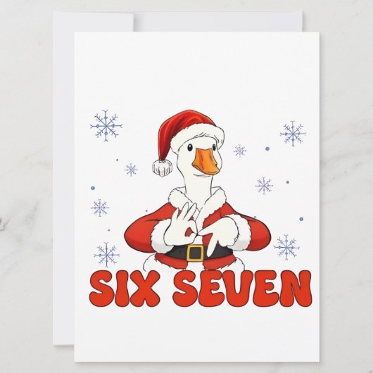Invitation 6 7 Six Seven Main Génération Z Alpha Oie Noël (Devant)