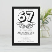 Invitation 6 7 Six Seven Meme Viral Boy Any Birthday Party (Debout devant)