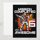 Invitation 6 Anniversaire Astronaut 6 Anniversaire Bir spatia (Devant / Derrière)