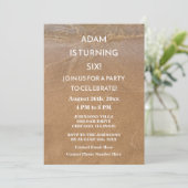 Invitation 6 Anniversaire Sandy Beach Ocean Custom Age (Debout devant)
