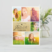 Invitation 6 Photo Collage Gold Parties scintillant Graduatio (Debout devant)