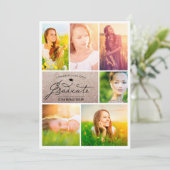 Invitation 6 Photo Collage Parties scintillant bronze fête de (Debout devant)