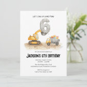 Invitation 6e anniversaire Construction Boy Anniversaire Invi (Debout devant)