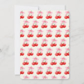 Invitation 6e Anniversaire Coquette Cerises Bows Bulles Lettr (Dos)