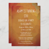 Invitation 6e anniversaire Custom Terracotta Gold Abstrait 20 (Devant / Derrière)