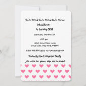 Invitation 6e anniversaire de la fille Nom personnalisé W06 C (Dos)