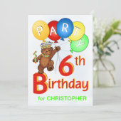 Invitation 6e anniversaire de la Royal Teddy Bear (Debout devant)