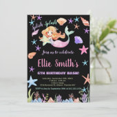 Invitation 6e anniversaire de la Sirène Pink Under the sea (Debout devant)