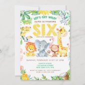 Invitation 6e anniversaire fête Animaux Zoo Jungle Safari mig (Devant)