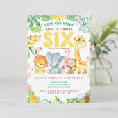 Invitation 6e anniversaire fête Animaux Zoo Jungle Safari mig (Debout devant)